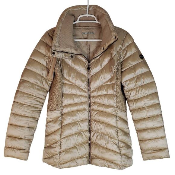 Bernardo Water Resistant Full Zip Packable Puffer Jacket Coat Taupe Medium - Picture 15 of 15